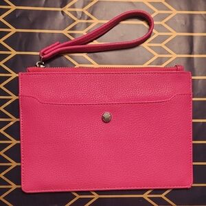 Steve Madden Pink Faux  Leather Wristlet Clutch